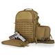  Savior Equipment S.E.M.A.compact Mobile Arsenal Backpack W/3x Lockable Pistol Cases Tan