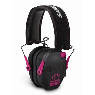 WALKER'S  RAZOR SLIM ELECTRONIC MUFF - BLACK W/PINK ACCENT