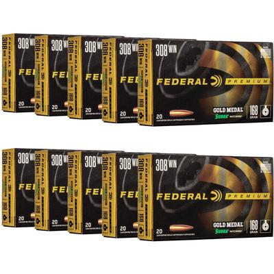 Federal Gold Medal .308 Win 168gr Sierra MatchKing HPBT Case of 10 Boxes - 200rd