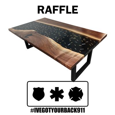 #IVEGOTYOURBACK911 Charity Raffle For Custom Coffee Table By SD Corcoran Woodwork (3 Tickets)