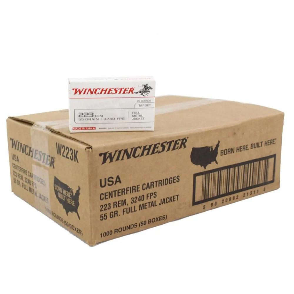  Winchester .223 Rem 55gr Fmj Case Of 50 Boxes - 1000rd