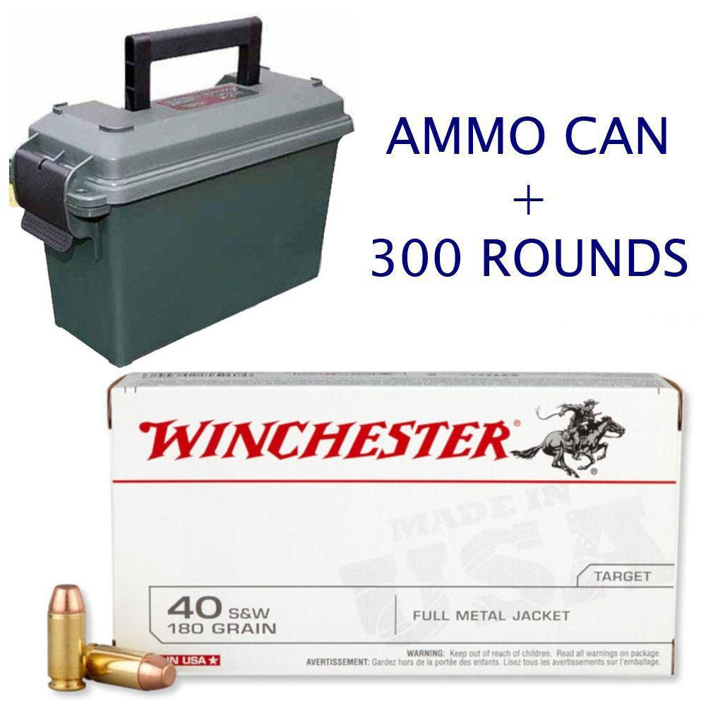 Bullseye North COMBO 300 Rounds Winchester .40 S&W Q4238 & Ammo Can
