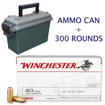 COMBO: 300 Rounds Winchester .40 S&W Q4238 & Ammo Can
