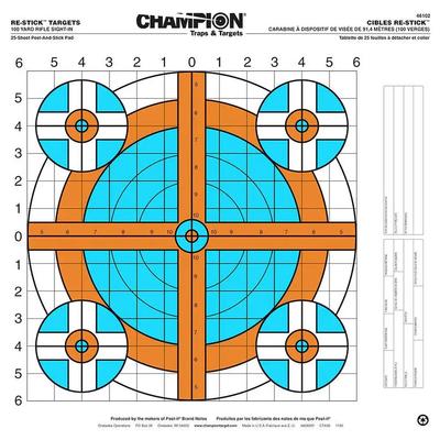 Champion Re-Stick 100yd Rifle Sight-In Target 16