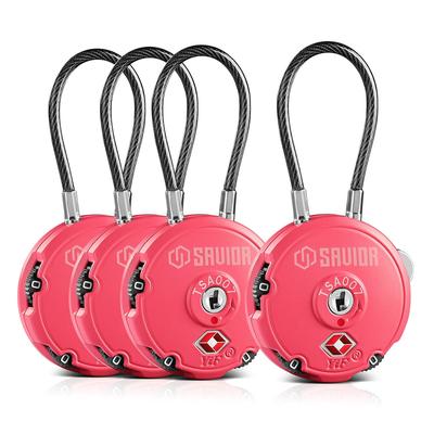 Savior Equipment 3-Digit Cable Lock 4pak Pink