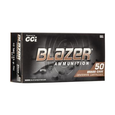 CCI Blazer Brass Ammo .40S&W 165gr FMJ, Box of 50