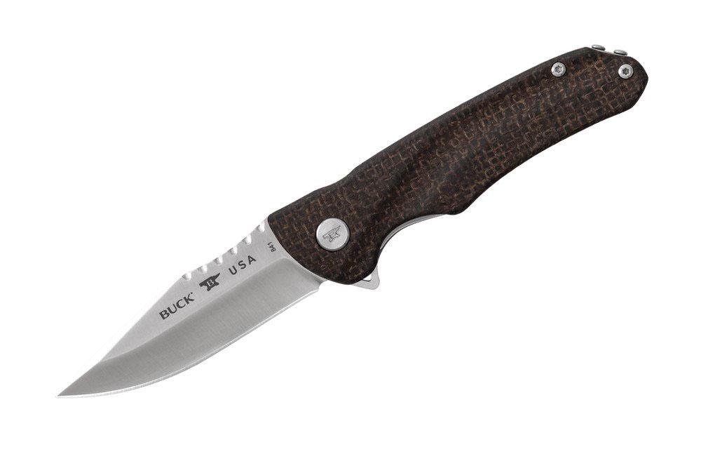  Buck Knives 841 Sprinter Pro Knife, Brown Burlap Micarta