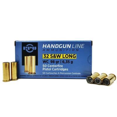 PPU .32 S&W Long 98gr Wadcutter, Box of 50
