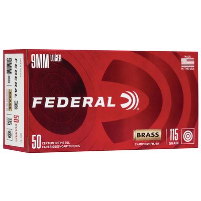 Federal Range Target Practice 9mm Luger 115gr FMJ, Box of 50