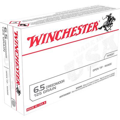 Winchester USA White Box 6.5 Creedmoor 125gr Open Tip Range, Box of 20