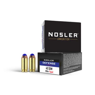 Nosler Defense 40 S&W 200gr Tipped Bonded Performance, Box of 20
