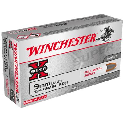 Winchester Ammo 9mm Target FMJ 124 Grain - Box of 50