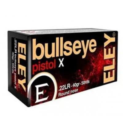 Eley Bullseye Pistol X 22 Lr Ammunition 40 Gr Round-Nose 50 Rounds