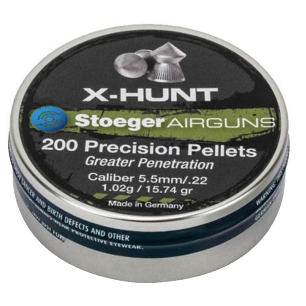  Stoeger X- Hunt Precision Pellets - 5.5mm /.22 Cal 1.00g/15.74gr 200 Ct