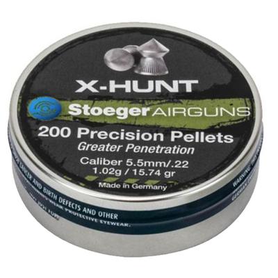 Stoeger X-Hunt Precision Pellets - 5.5mm / .22 Cal 1.00g / 15.74gr 200 Ct