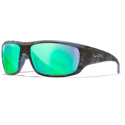 Wiley X WX Omega Captivate Polarized Sunglasses Green Mirror Lens/Kryptek Neptune Frame