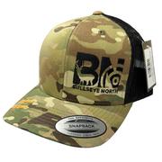 Bullseye North Brand Hat, Authentic Snapback, 2 Styles Multicam