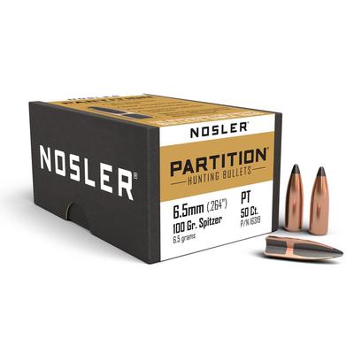 Nosler Partition 6.5mm 100gr Bullets, Box Of 50