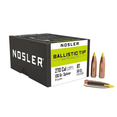 Nosler Ballistic Tip 270 Win 130gr Hunting Bullets, Box of 50