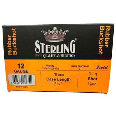Sterling 12 Gauge 9 Balls Less-Lethal Rubber Buckshot - 2 3/4