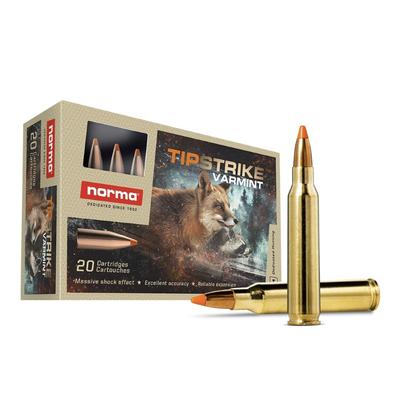 Norma TipStrike Varmint 223 Remington Ammo 55 Grain, 20 Rnds, Polymer Tip