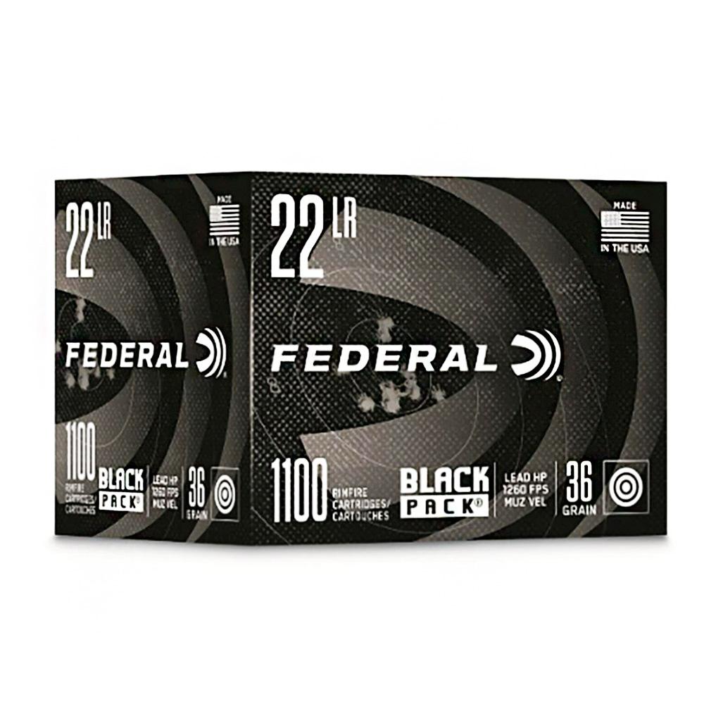  Federal Black Pack 22lr 36gr Lead Hp, 1100 Rounds
