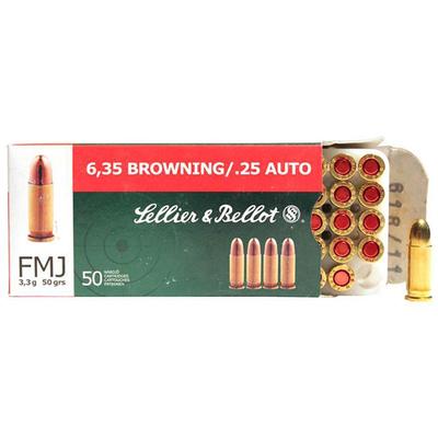 Sellier & Bellot 25 Auto 50 Grain FMJ - Box of 50
