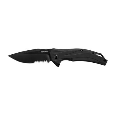 Kershaw Lateral Folding Pocket Knife - Serrated Black