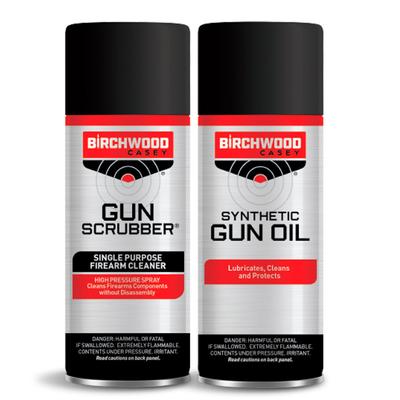 Birchwood Casey Gun Scrubber & Synthetic Gun Oil 1.25 Oz Aerosol Combo Pack