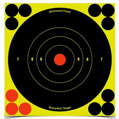 BIRCHWOOD CASEY - SHOOT•N•C® 6` BULL`S-EYE TARGET - 12 TARGETS - 144 PASTERS
