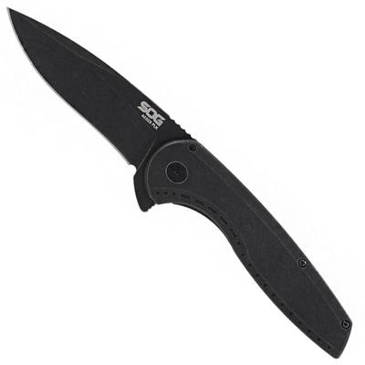SOG - Aegis FLK - Black Stonewash - Drop Point - Stainless Steel