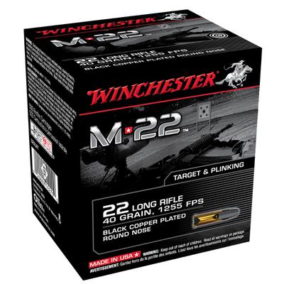 Winchester M22 Long Rifle 40 Grain (1255 fps) Black Copper Plated 500 Rds