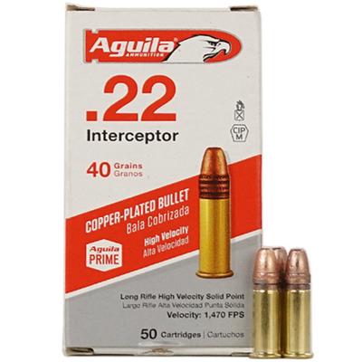 Aguila Interceptor - .22LR, 40gr, CPSP - Box of 50 Rounds