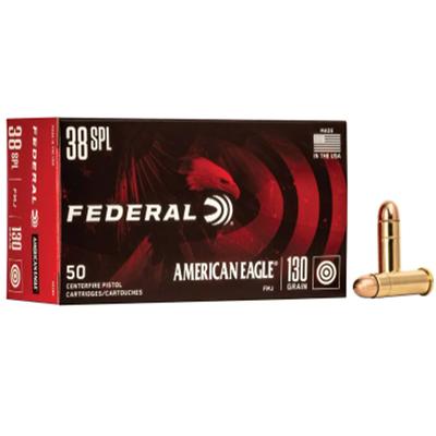Federal - American Eagle Handgun, 38 Special, 130 Grain, Full Metal Jacket, 890 fps - Box of 50 Rounds 