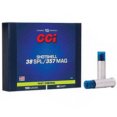 CCI - Pest Control Shotshell, 38 Special/357 Mag, #9 Shot, 1050 fps - Box of 10 Rounds 