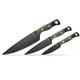  Benchmade 3 Piece Kitchen Knife Set, Black Blades, Od Green G10 Handles With Black G10 Bolsters, 4000bk- 01