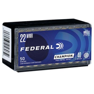 Federal Champion Ammo .22 Mag, 40 Grain, FMJ - 50 Rounds