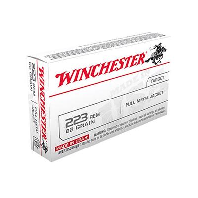 Winchester Ammunition .223 Rem, 62 Grain, FMJ, 20-Rounds, W223FMJ62