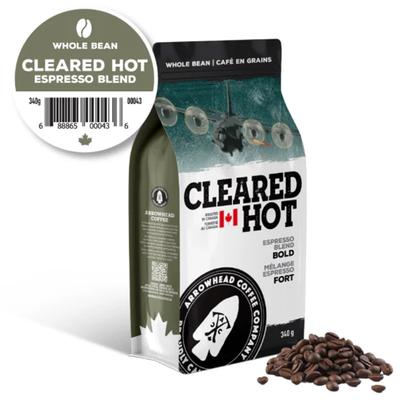 Arrowhead Coffee Espresso Blend Coffee - Cleared Hot, 340g - Whole Bean