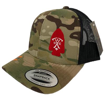 Arrowhead Coffee Trucker Style Snapback Hat - MultiCam Red