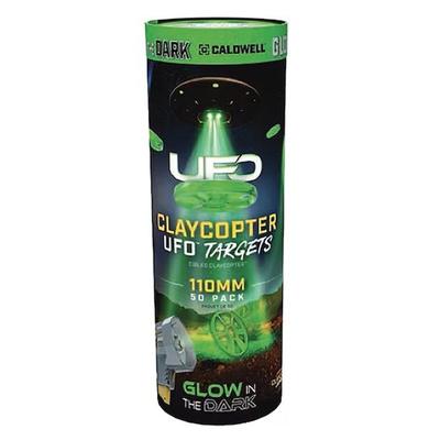 Caldwell ClayCopter UFO 110mm Glow-in-the-Dark Targets - 50 Pack, 1243747