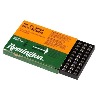 Remington No. 2 1/2 Large Pistol Primers - 100 Pack