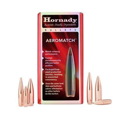 Hornady Aeromatch 22 Caliber (.224),, 69 Grain HPBT Rifle Bullets - Box of 100