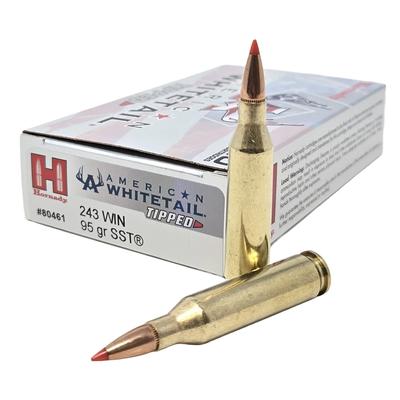 Hornady American Whitetail Tipped 243 Winchester Ammo 95 Grain SST Polymer Tip - Box of 20