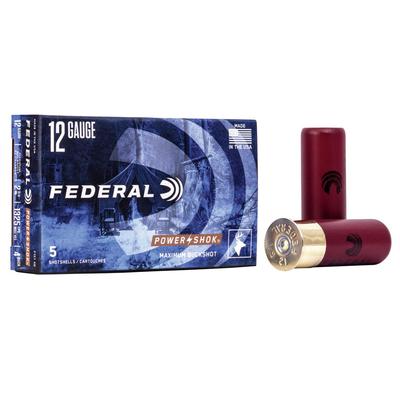Federal Power-Shok Buckshot Ammo, 12 Gauge, 2-3/4