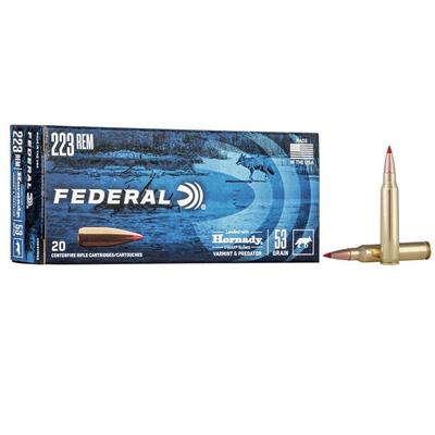Federal Varmint and Predator Ammo .223 Rem, 53 Grain, V-MAX - 20 Rounds, V223VM53