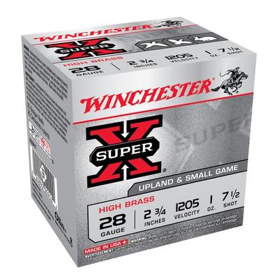 Winchester Super-X High Brass Game Load 28 Gauge, #7.5 Lead Shot, 1oz, 2.75
