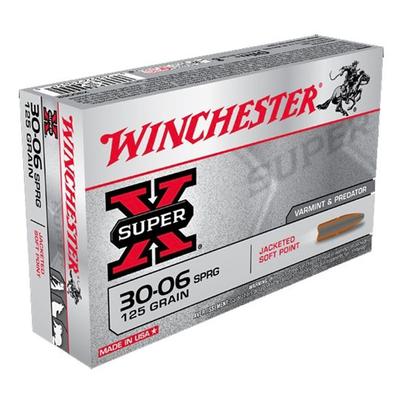 Winchester Super-X Ammo, .30-06 Springfield, 125 Grain, Pointed Soft Point - 20 Rounds, X30062