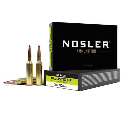 Nosler Ballistic Tip Hunting Rifle Ammo 7mm PRC, 160 Grain, Brass Case - Box of 20, 43465