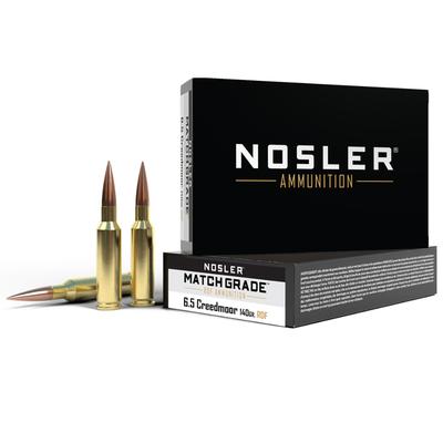 Nosler Match Grade Rifle Ammo, 6.5 Creedmoor, 140 Grain, Reduced Drag Factor (RDF) HPBT - Box of 20, 60115